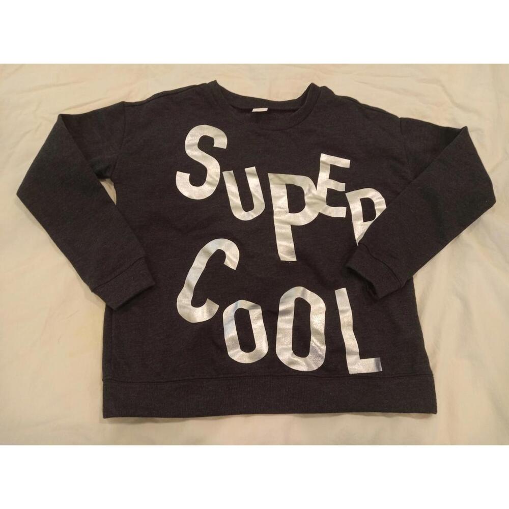 GYMBOREE GIRL'S SIZE XL 14 SUPER COOL GRAY LONG SLEEVE SWEATSHIRT